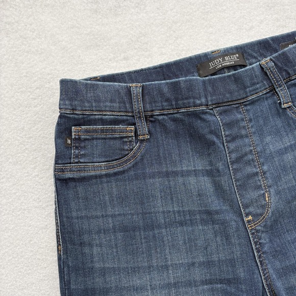 Judy Blue Slim Boot Jeans Womens 13/31 Blue Dark Wash High Rise Stretch Denim - Picture 3 of 13